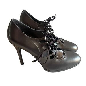 Stuart Weitzman Lace Up Bronze High Stiletto Heel Pumps‎ Size 8